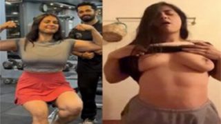 Desi Fitness Model Naked Exposing Showing Boobs