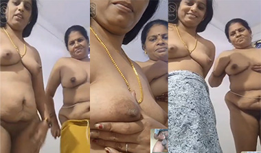 Tamil Lesbian Aunty’s Enjoying Showing Boobs Pussy